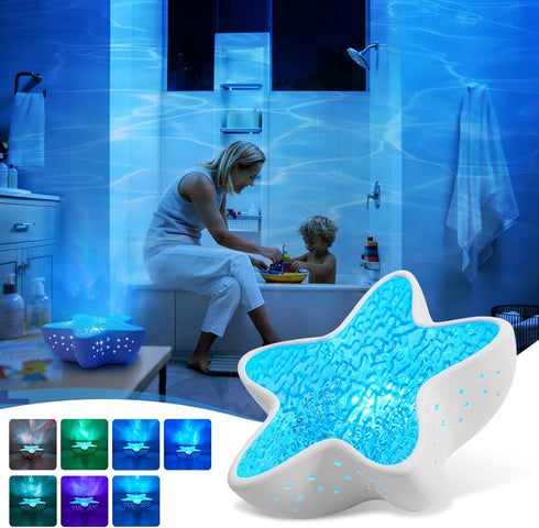 AmmToo Northern Lights Projector, Ocean Wave Shower Light Projector Light for Bathroom Classroom, Galaxy Night Light
