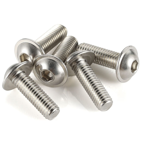 M8-1.25 x 30mm Flanged Button Head Socket Cap Screw Bolts, 304 Stainless Steel, Pack of 20