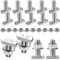 T Bolt Set M8x20mm T Slot Drop-in Bolt, Hammer Head Bolts with 10 Pcs Hexagon Flange Nuts for Aluminum Extrusion
