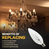 12 Pack 40W 120V E12 B10 Bulbs, Bulbs Dimmable, 2700K Seentech Base CTC Incandescent Light Transparent Candle Light