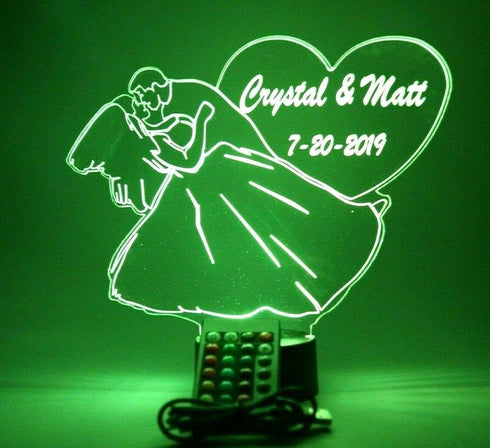 16 Wedding Couple Heart Love Night Light Up Lamp LED Stand Engraved Table Lamp Custom Engraved Room Decor Featuring