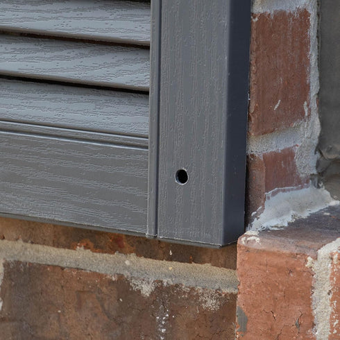 Builders Edge 14.5 52 419 in. W x in. H , Standard Cathedral Top Center Mullion, Open Louver Shutters, Includes