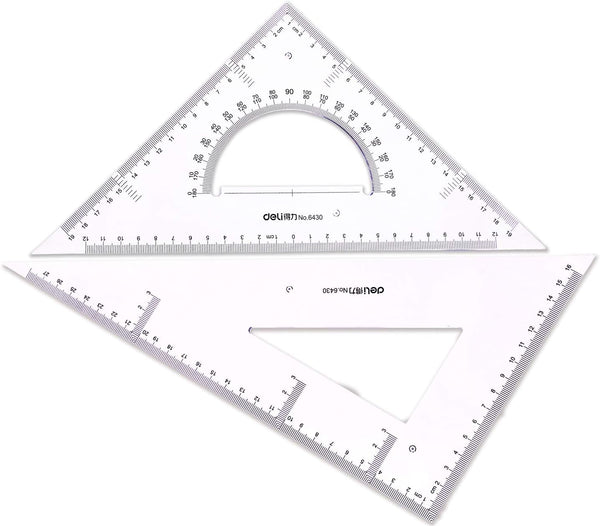 CXP Good Goods Large Triangle Ruler Square Set,Triangle Protractor,2 Pieces (Size 3)