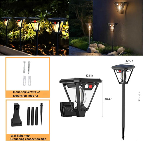 Outdoor,3 3 Shed2 Pack Solar Wall Lights Modes Dusk to Dawn Motion Sensor Lights Waterproof, Motion Sensor Solar Porch