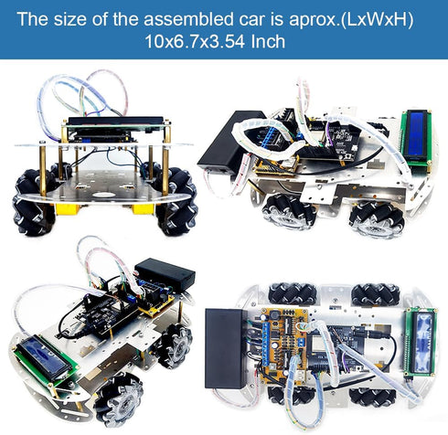 DWWTKL 4WD Programming 15+(Unassembled) DIY Mecanum Wheel Car Kit with Metal Chassis and TT Motor Smart Robot