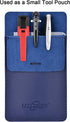 Cacturism 4 Pack Pocket Protector, Premium PU Leather Pen Holder Pouch Organizer for Shirts, Lab Coats, Pants (Blue)