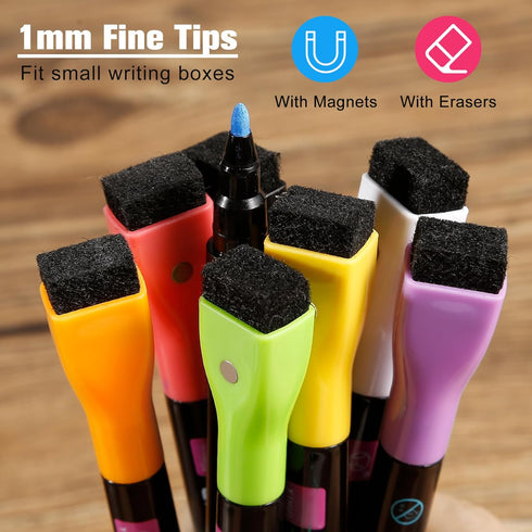 Magnetic Liquid Chalk Markers, 8 Pack, Wet Erase for Acrylic Calendar and Whiteboard