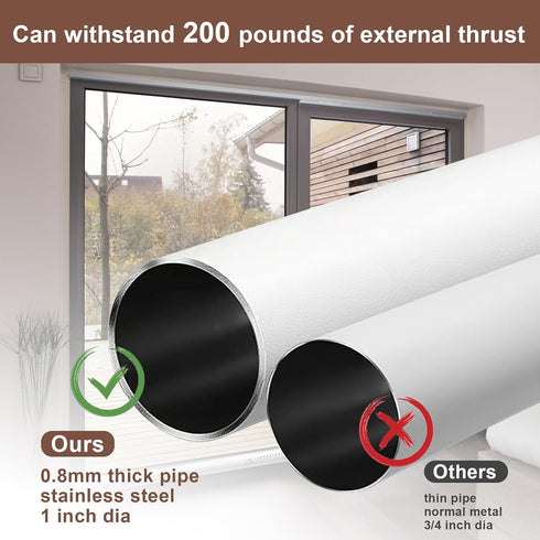 Bar17-50 inch BeBecome Sliding Door Security Adjustable Patio Door Security bar with Rubber Tips Apartment Bedroom
