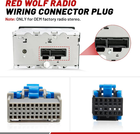 2002-2007 RED WOLF Car OE Radio Wire Harness Female Plug GM GMC Sierra Chevy Silverado Buick Cadillac Pontiac Replace