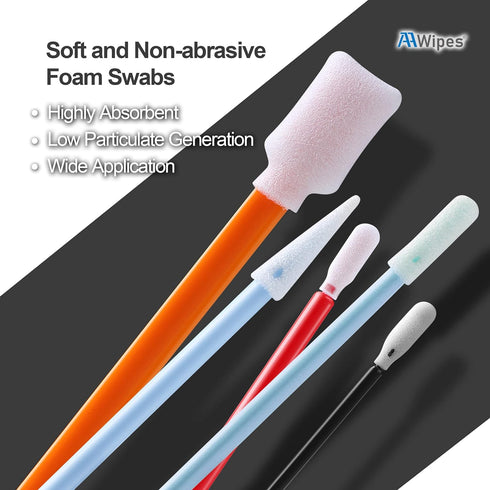 Cleanroom Foam Tip Swab Set: 100 Pack in 5 Colors & Styles for Multi-Use Cleaning, Camera, Optical Lens, Arts & Crafts.