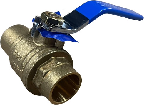 1" Sweat Solder C X C Brass Full Port Water Stop Shut Off Ball Valve, Heavy Duty for Copper Tubing (1-Pack)