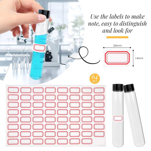 30ml Clear Glass Test Tubes with Screw Caps, Plastic Stoppers, 22 x 120mm, Leak-Proof, 6PCS