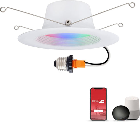 UltraPro Wi-Fi LED Smart Light Bulb, Downlight, 65W Equivalent, RGB, Color Changing,
