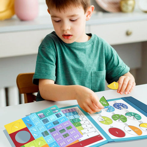 TDBFD Magnetic Fraction Educational Puzzle Fraction Tiles and Circles, Equip Magnetic Score Disk Demonstrator,Math