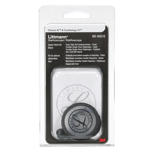 3M Littmann Stethoscope Spare Parts Kit Black, Compatible with Classic III, Cardiology