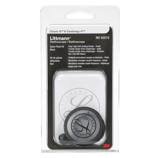 3M Littmann Stethoscope Spare Parts Kit Black, Compatible with Classic III, Cardiology