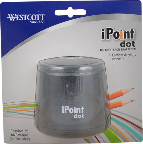 Westcott iPoint Dot Battery Pencil Sharpener, Battery Powered, Model 17553