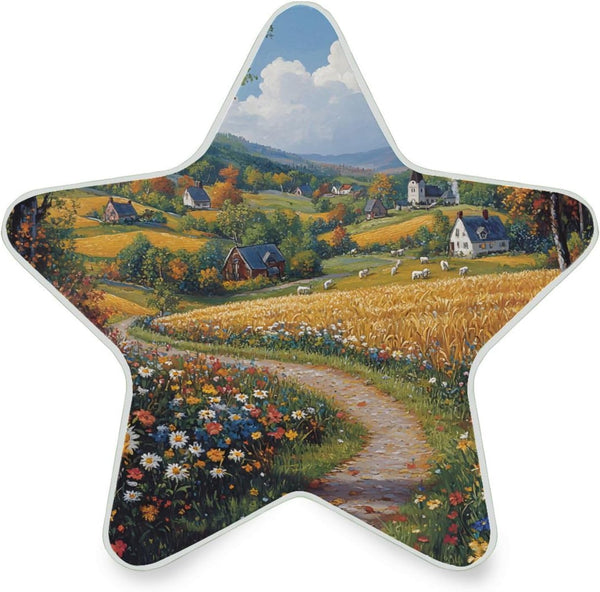 ALAZA Countryside Scene Blossom Star Shaped LED Night Light Dusk to Dawn
