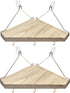 YBhuoo Fabric Wall Corner Shelf with Hooks, 2PCS Wooden Cubicle Organizer Storage Shelf