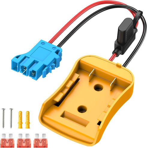 Power Wheels Adapter for Dewalt 20V Battery, Battery Conversion Kit with Fuse Holder and Wire Harness