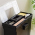 IRIS USA Slim Portable File Box, Black, 4 Pack, BPA-Free Storage with Organizer-Lid and Sturdy Handle