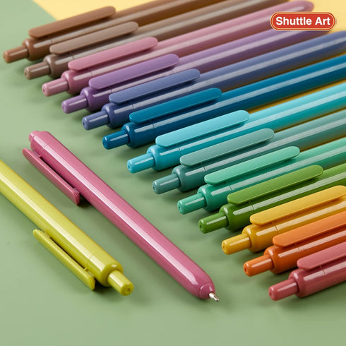 Shuttle Art Ballpoint Pens, 15 Pack Vintage Retractable Black Ink, 1.0mm Medium Point for Writing and Journaling