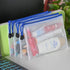 AUSTARK 10 Pcs Zipper File Bags, Waterproof Plastic Mesh Pouch for Office School, B6 Size 7.6''x5.3'', White and Blue
