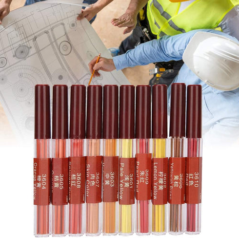 Mechanical Pencil 2.0mm, Rounded Mechanical Pencil Refills with Colored Leads for Draft Drawing, Writing, Crafting