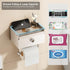 Voldra Toilet Paper Holder with Shelf, Flushable Wipes Dispenser for Bathroom, Adhesive Toilet Paper Roll Holder