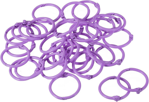 uxcell Loose-Leaf Binder Rings - 30mm/1.2 inch Metal Book Ring Key Holder for Home, Office Supplies, Purple, 36 Pack