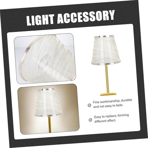 DOITOOL Cloth Lampshade Replacement Accessory Round Design Gold Trim for Home and Restaurant Lighting Versatile Light