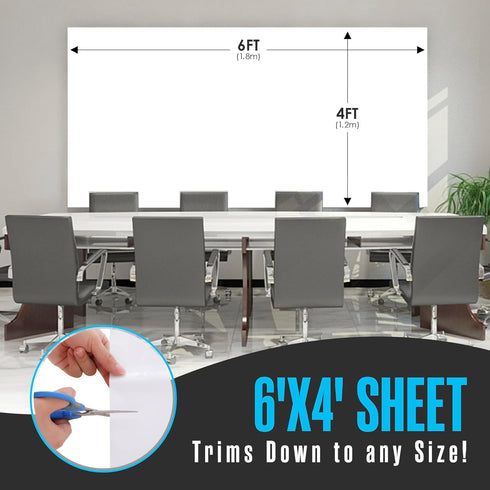 Houseables Dry Erase Whiteboard Sticker, 6x4 ft Adhesive Contact Paper, Peel and Stick Vinyl Wall Decal with 2 Markers