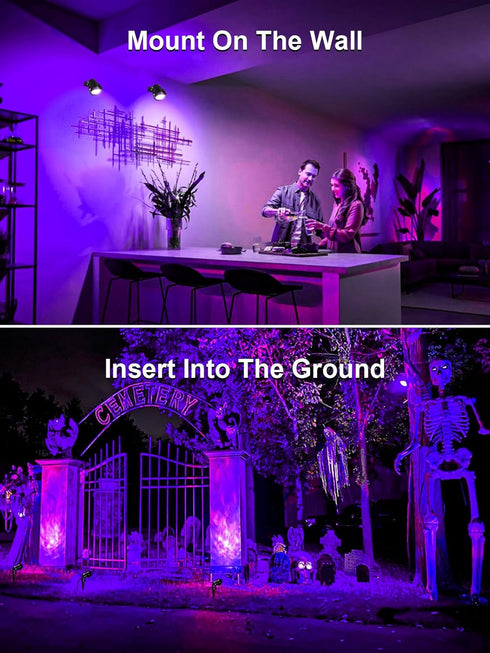 ZUCKEO 15W Halloween Black Light Spotlight, Waterproof LED Blacklight for Glow Party, Body Paint, Yard Garden Decor