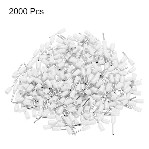 uxcell 2000 Pcs Insulated Ferrule Wire Connector 20 AWG Electrical Crimp Terminal for White Projects
