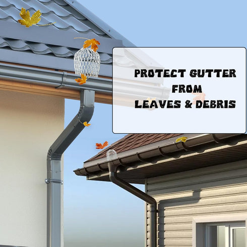 4-Pack 3.5" Expandable Aluminum Downspout Gutter Guards, Leaf & Debris Filter Strainers to Prevent Blockages