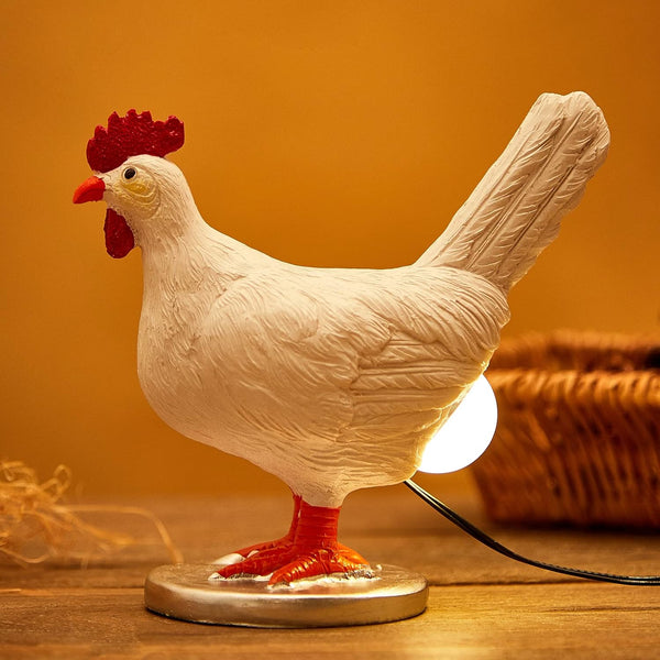 Oriamde Chicken Egg Lamp Funny Lifelike Resin Night Light - The Chicken Lays