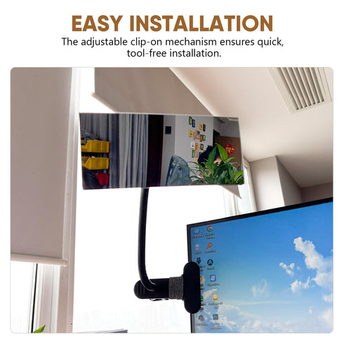 6.69"x2.95" Clip On Security Mirror Convex Desk Office Cubicle for Personal Safety Desk Rear View Mirror Monitor