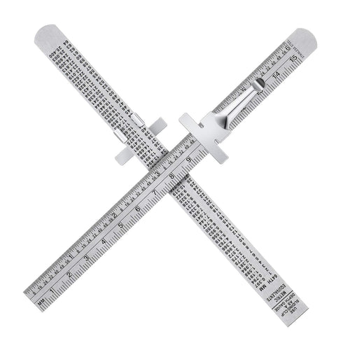 2 Pieces 6 Inch Pocket Ruler, Flexible Stainless Steel Ruler with Detachable Clips for Precision Measurement