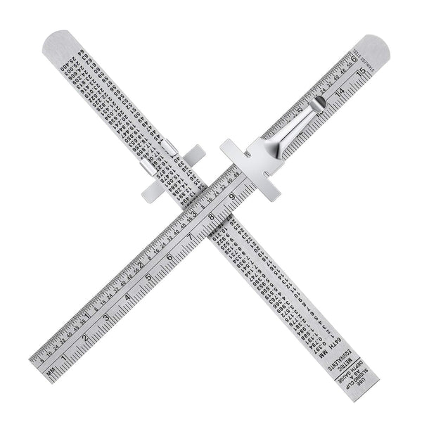 2 Pieces 6 Inch Pocket Ruler, Flexible Stainless Steel Ruler with Detachable Clips for Precision Measurement