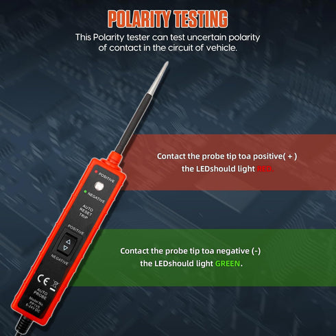6-24V Power Short Circuit Probe Tester - LED Test Light for Automotive Circuit Testing