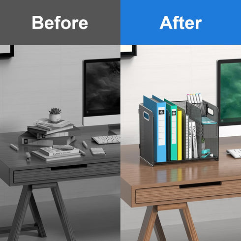 samstar Vertical Magazine File Holder, Desk File Organizer Book Binder Holder for Office School Supplies