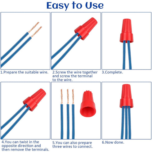 180 PCS Wire Connectors, Insulating Insert Twist Electrical Wire Caps for Quick Connection, Colorful Wire Caps