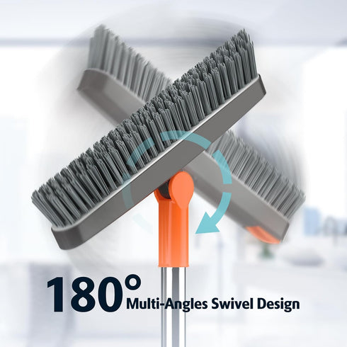 180 AIR U+ Grout Brush with Long Handle Swivel Scrub Brush with Tweezers to Hair Clip V-Shape Grout Line Scrubber Stiff