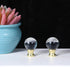 Hadnves 2 1/4-27 PCS Crystal Lamp Finial Screw Topper with Polished Metal Base Knob Clear Decorative Top Accessories