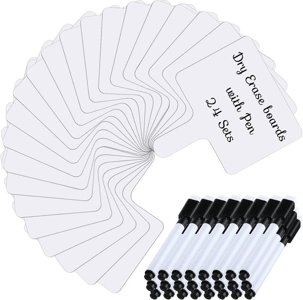 Sherr 24 Sets Dry Erase Paddles with Markers, Double Sided Handheld Whiteboard for Classroom Voting, Phonemic Awareness