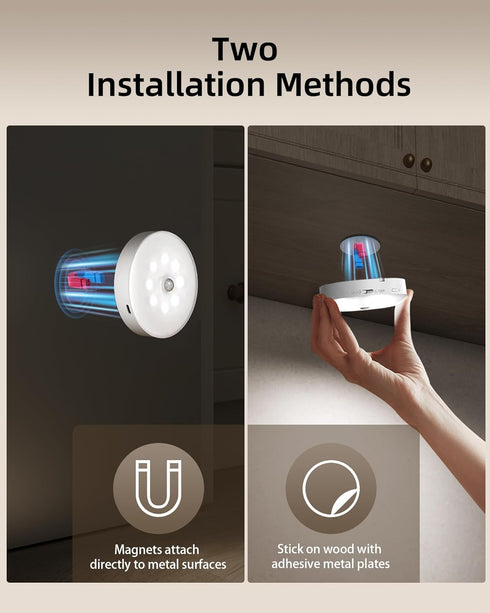 6-Pack 3 12 Dimmable Counter EZVALO Under Cabinet Lighting, Rechargeable Motion Sensor Puck Light with Remote, Color