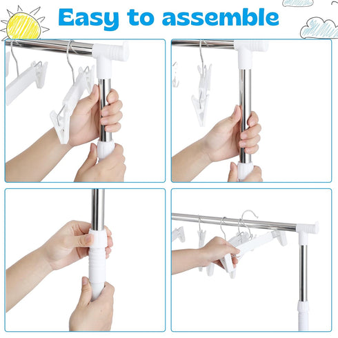 Soaoo Adjustable Anchor Chart Storage Rack, Vertical Poster Holder with 12 Hangers for Classroom Supplies