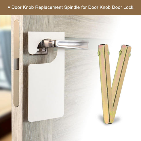 uxcell 2Pcs Gold Door Knob Spindle, 80mm Long Spare Door Handle Spindle Bar Replacement for 7mm Thick Doors