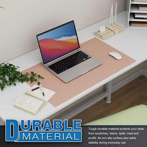 K KNODEL Pink Small Desk Mat, Office Desk Pad, 23.6"x13.8", Computer Mat, Desk Protector, Writing Pad