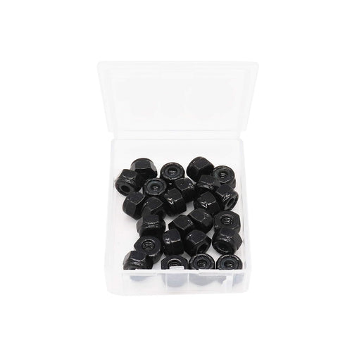 binifiMux 100Pcs M2 x 0.4mm Black Nylock Nuts Hex Nylon Insert Self Lock Nuts, Carbon Steel 4.8 Grade, Zinc Plated